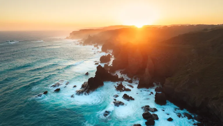 Golden-hour coastline