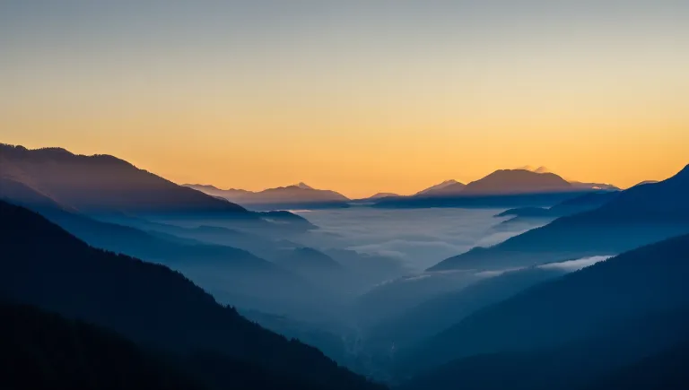 Misty mountains at dawn